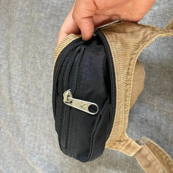 Jansport Unisex Travel Bag Brown Adjustable Straps 2000's y2k Vtg cordoroy - Picture 5 of 11